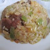 Свинско с праз и ориз (рецептата е за тенджера под налягане)